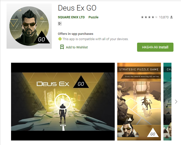 You are currently viewing Free Game of the week – Deus Ex GO